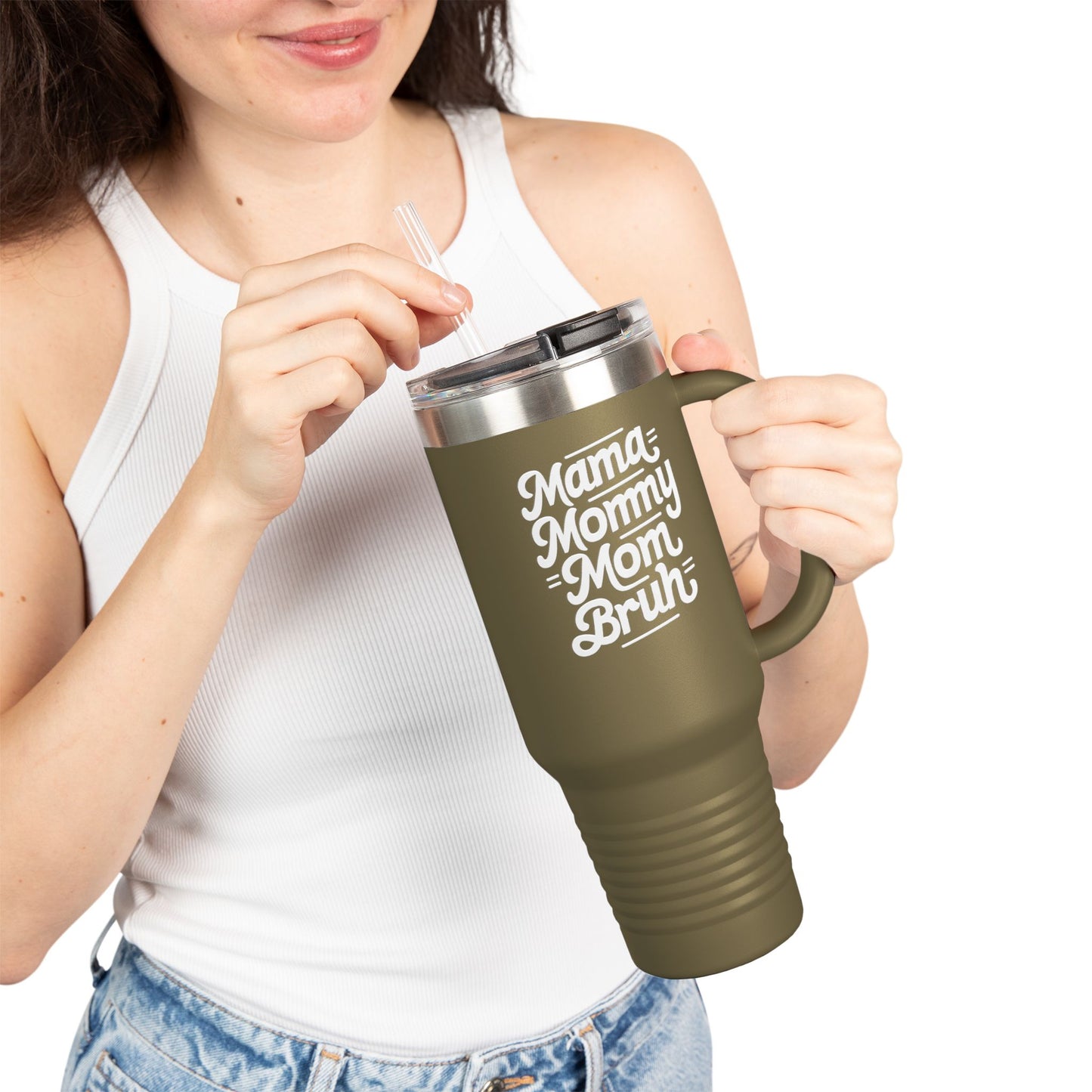 Mama Mommy Mom Bruh Insulated Travel Mug - 40oz Red