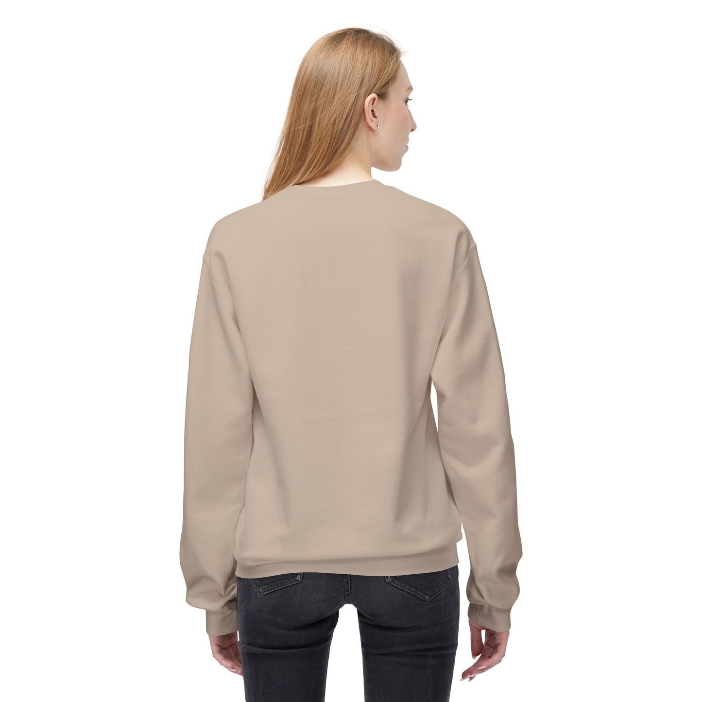 Casual Fleece Crewneck Sweatshirt - "I Just Work Here" White letters