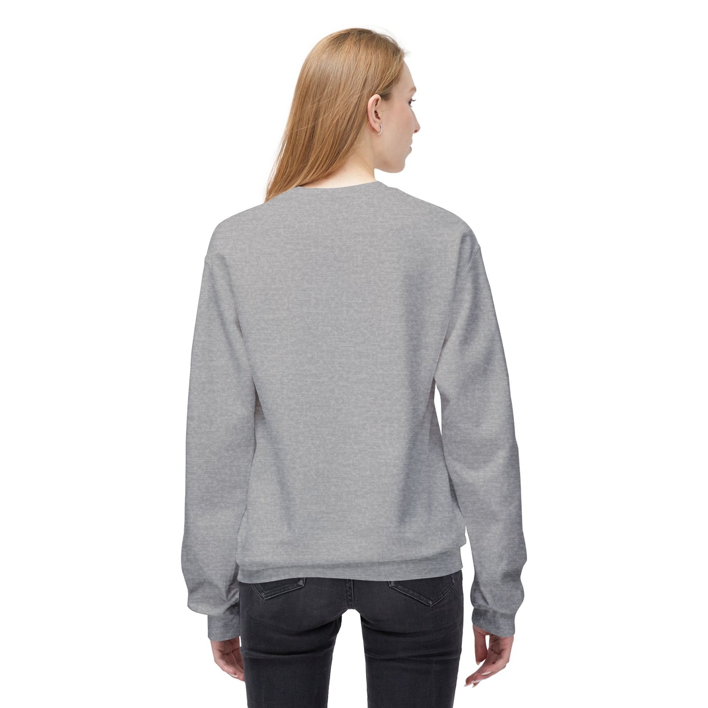 Casual Fleece Crewneck Sweatshirt - "I Just Work Here" White letters