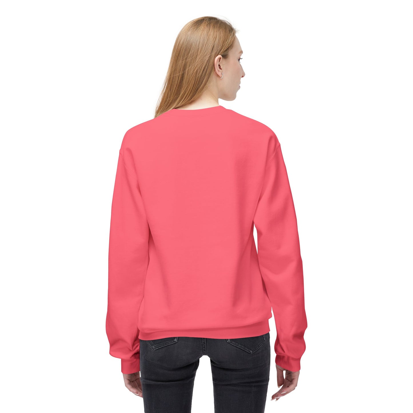 Casual Fleece Crewneck Sweatshirt - "I Just Work Here" White letters
