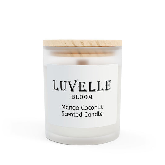 Mango Coconut Scented Candle - 11oz Frosted Glass Candle for Home Relaxation