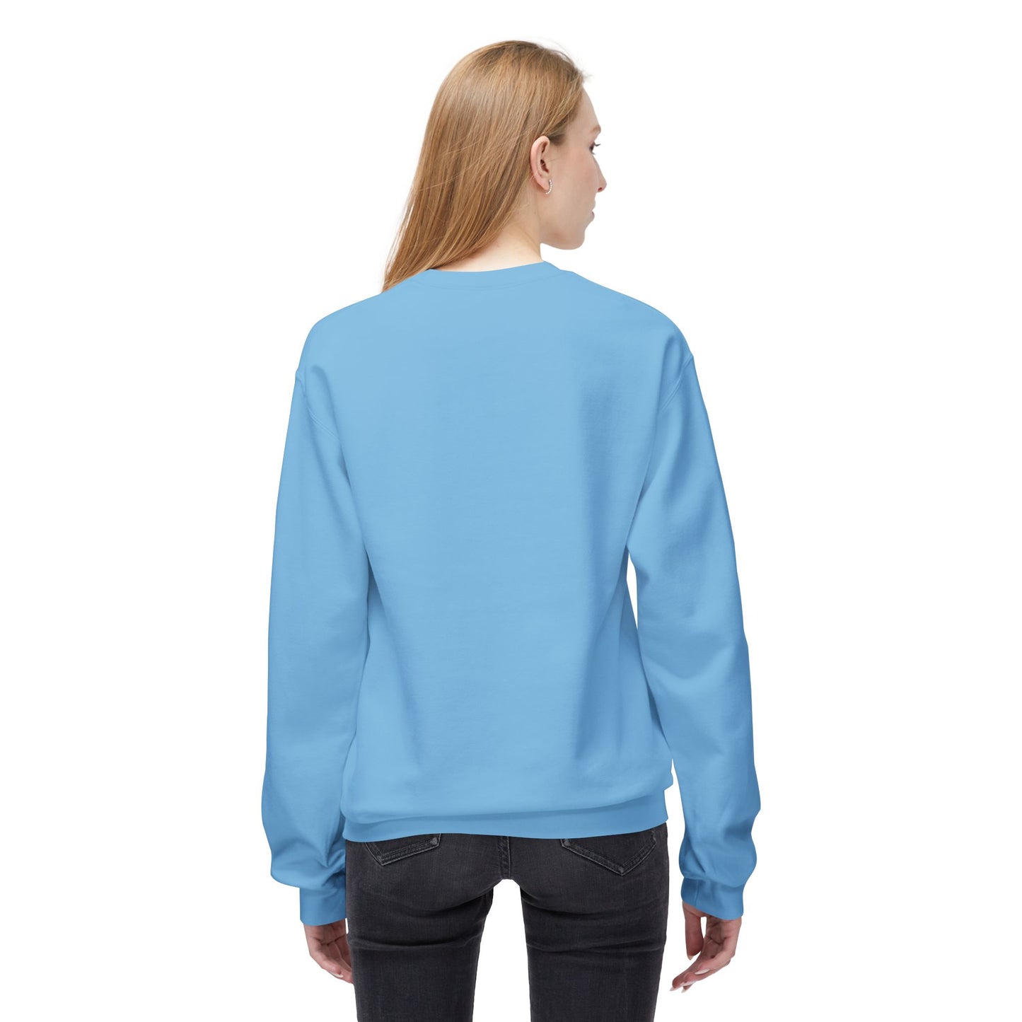Casual Fleece Crewneck Sweatshirt - "I Just Work Here" White letters