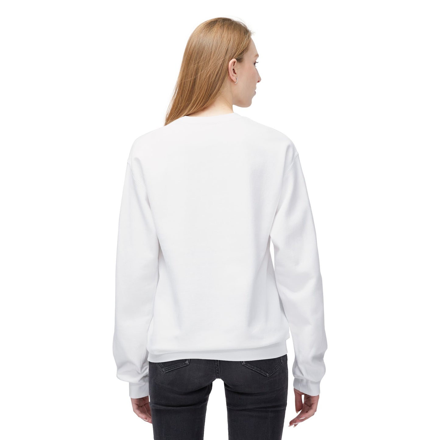 Casual Fleece Crewneck Sweatshirt - "I Just Work Here" White letters